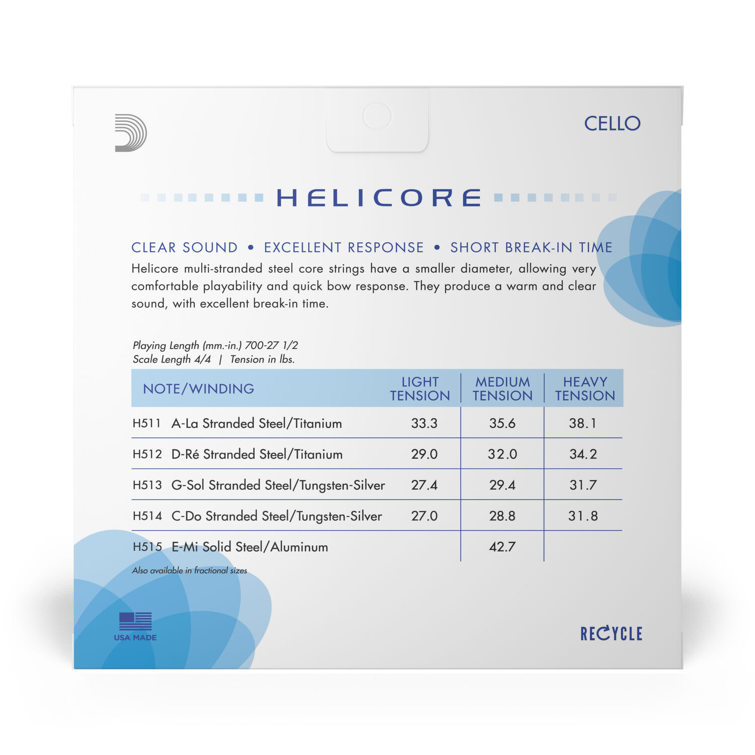 Set De Cuerdas Cello 4/4 Helicore Med H510 4/4m Daddario image number 2.0