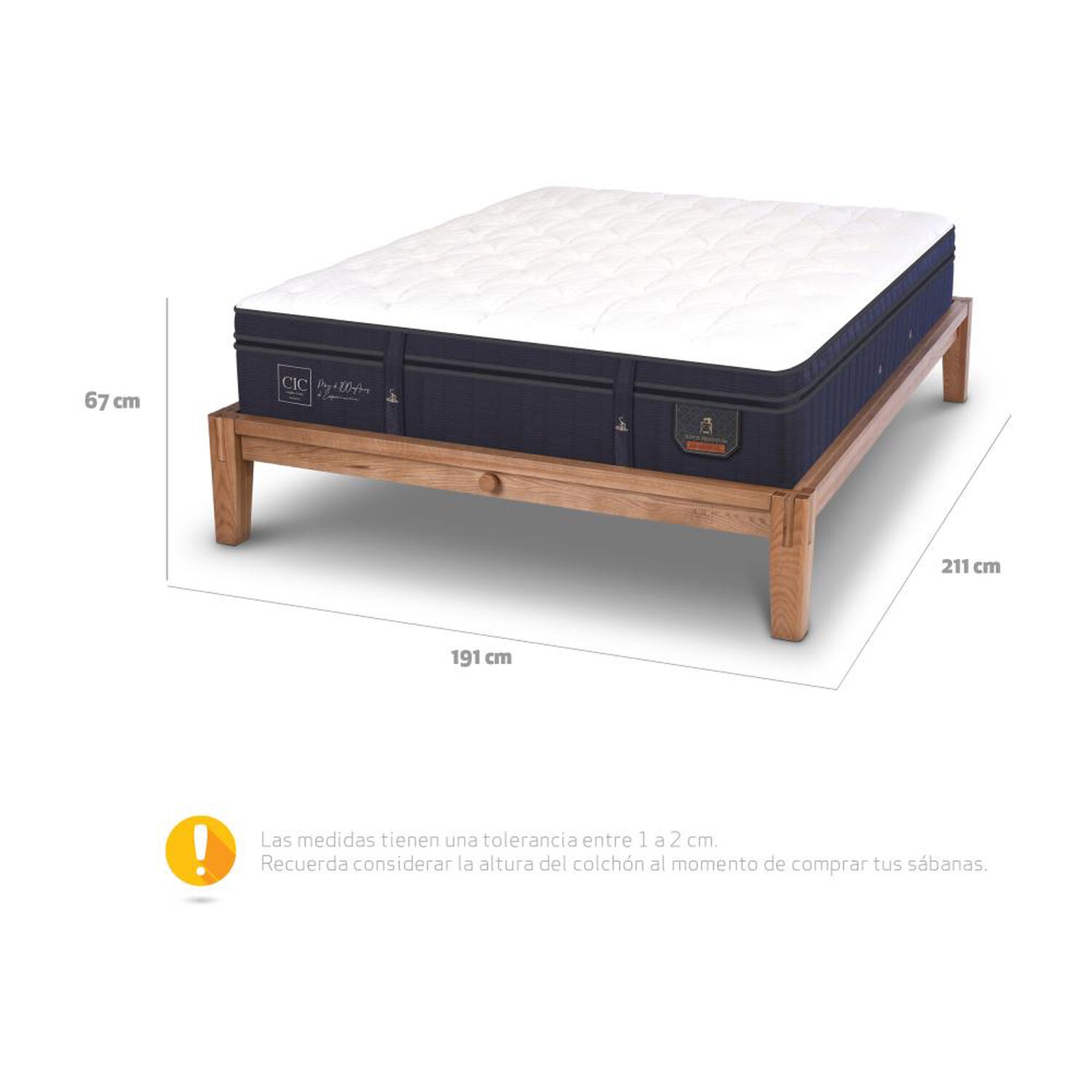 Cama Europea Cic Super Premium / King / Base Normal image number 10.0