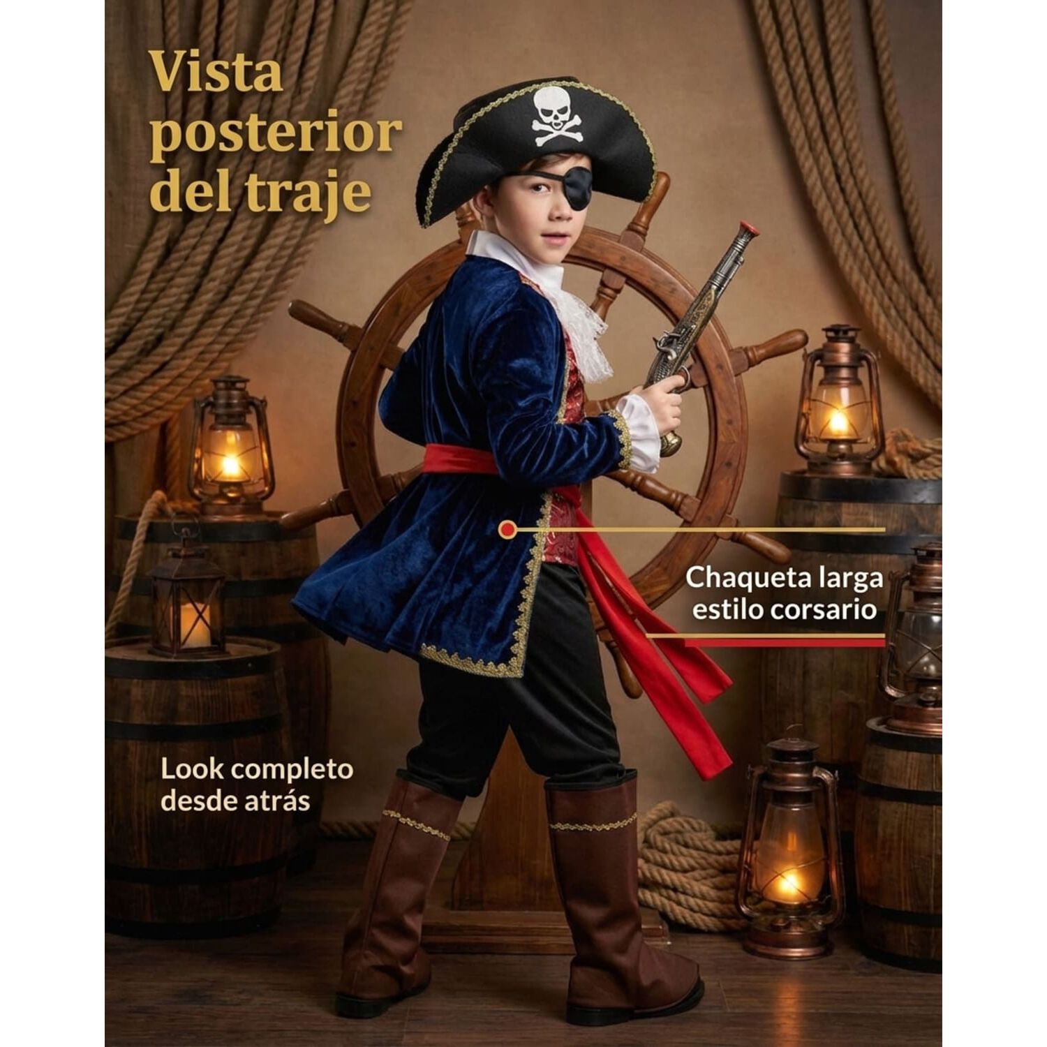 Disfraz Cosplay Pirata Corsario Piratas Infantiles Todos Ni&ntilde;o image number 13.0