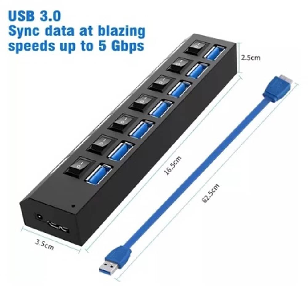 Hub Usb 3.0 7 Puertos De Alta Velocidad Con Indicador Led image number 3.0