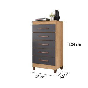 Comoda Esmeralda 5 Cajones Freijo Titanium