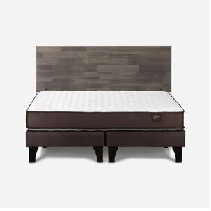 Cama Europea Rosen Ergo T / 2 Plazas / Base Dividida + Respaldo Tabor Grafito