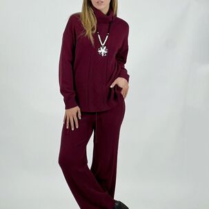 Conjunto Lana Cuello Alto Trenzado Delantero