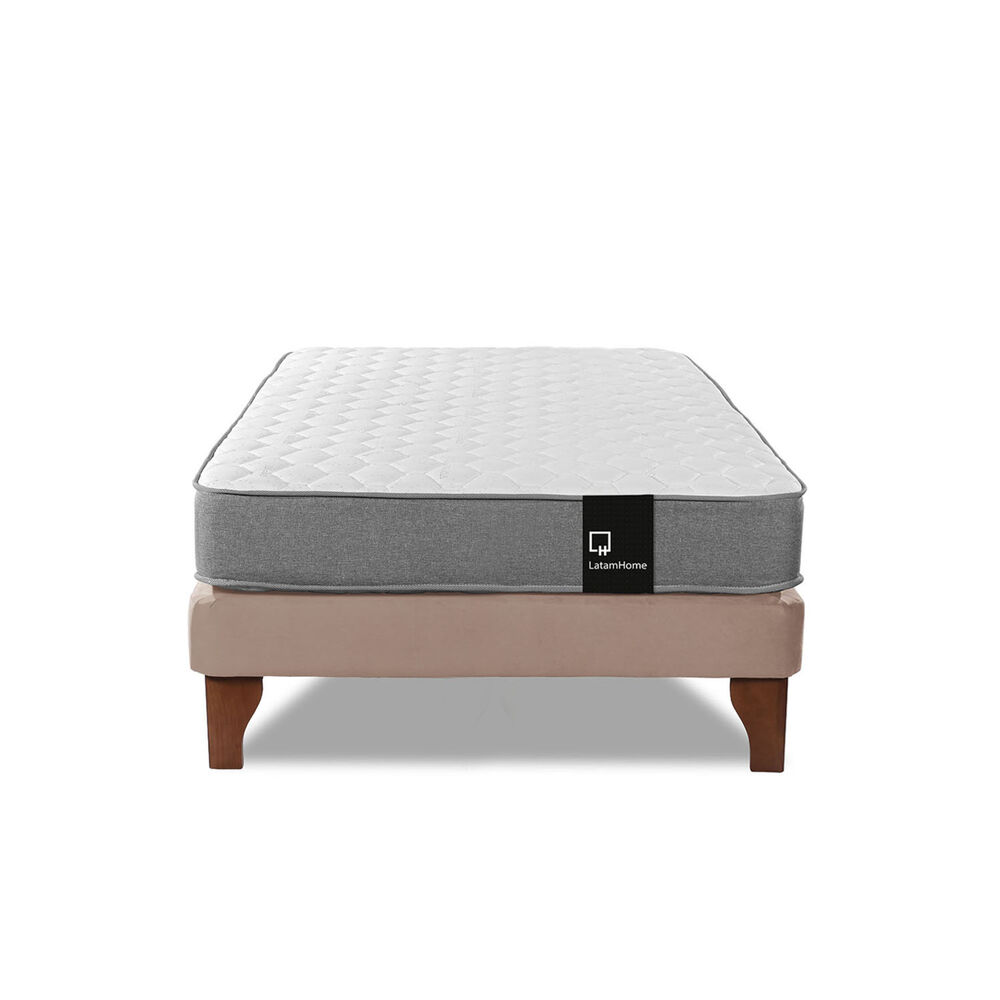 Cama Europea Zen Best 1.5 Plaza Tela Velvet Beige image number 3.0