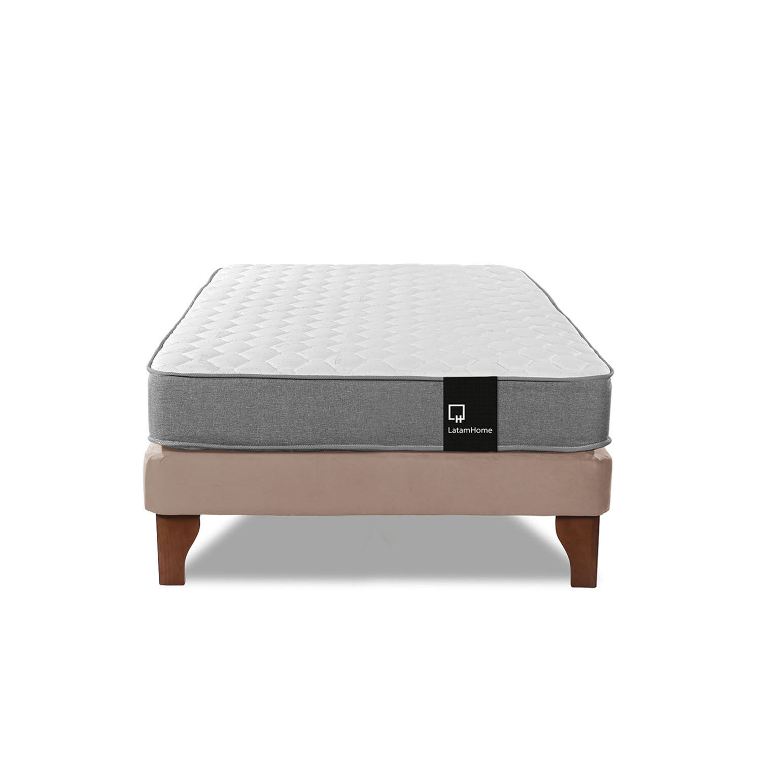 Cama Europea Zen Best 1.5 Plaza Tela Velvet Beige image number 3.0