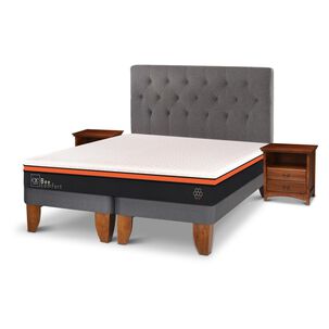 Cama Europea Cic Bee Comfort / 2 Plazas / Base Dividida + Set De Maderas