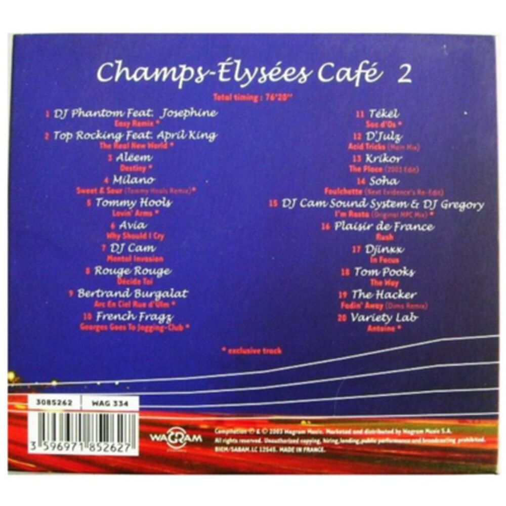 Champs-elysees Café 2 - Various | Cd image number 1.0
