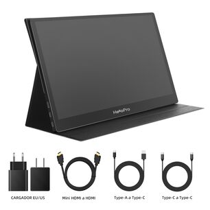 Monitor Portatil 15.6" Fhd, Ips + Funda Con Soporte/ Hello M1