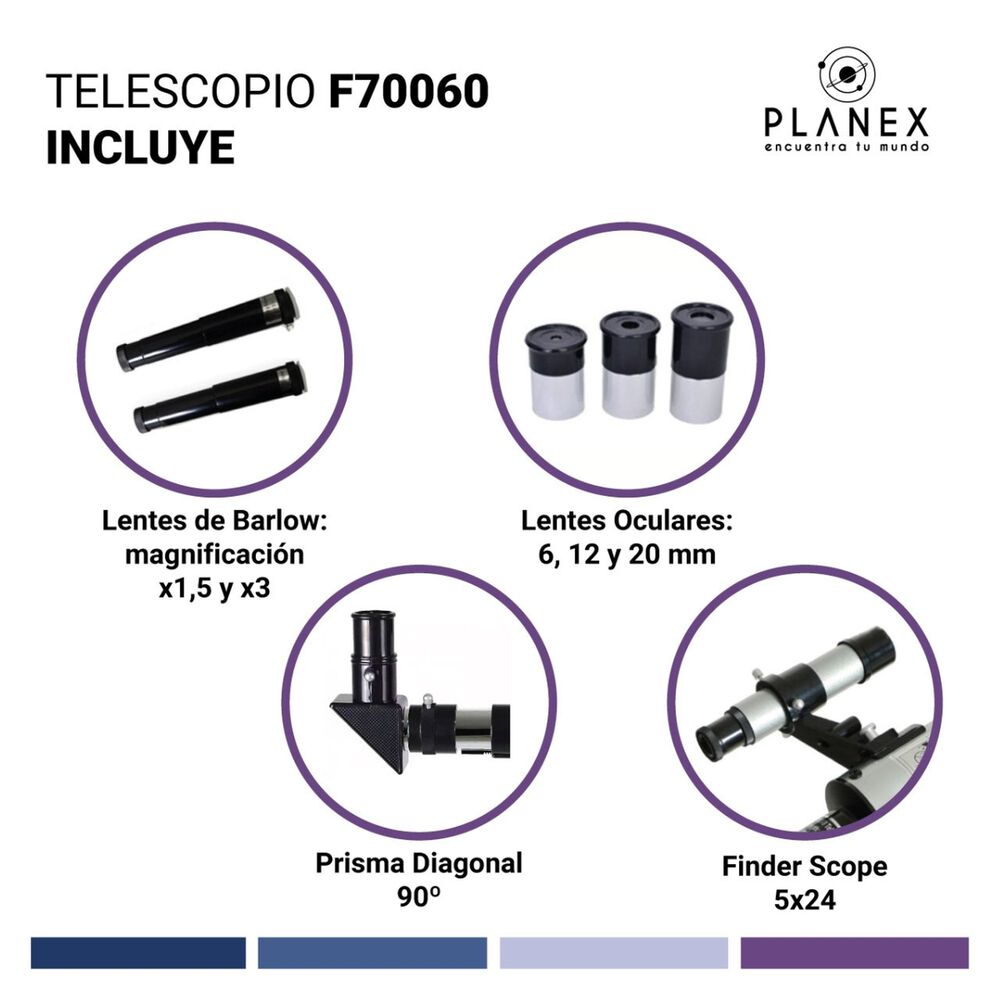 Telescopio Astron&oacute;mico Monocular F70060 Planex + Soporte image number 4.0