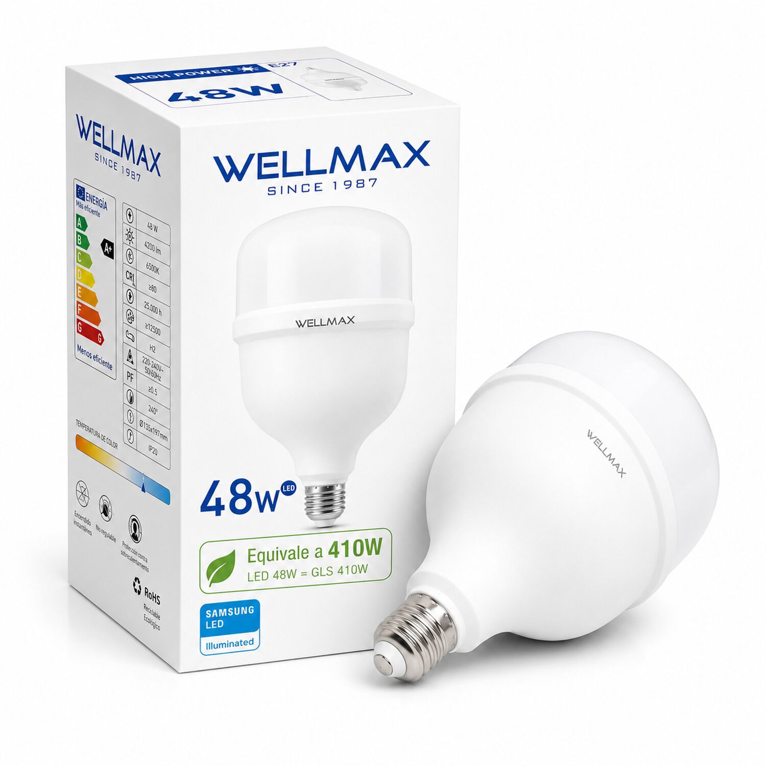 Ampolleta Led Hammer 48w Luz Fria E27 Con Chip Led Samsung image number 0.0