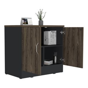 Buffet 2 Puertas Fm-002o Caf&eacute; Oscuro Y Negro