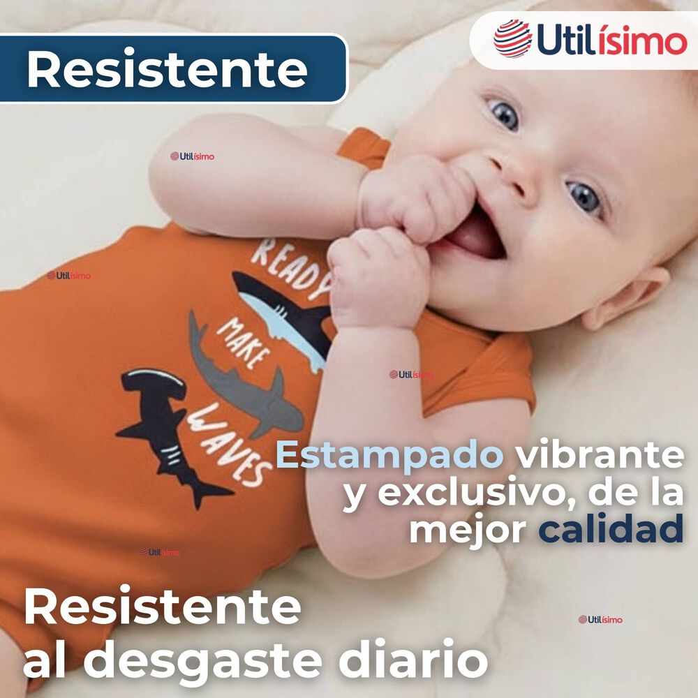 Pack 5 Bodys Ni&ntilde;o Sin Manga Tedmimak 100% Algod&oacute;n Baby Shark image number 7.0