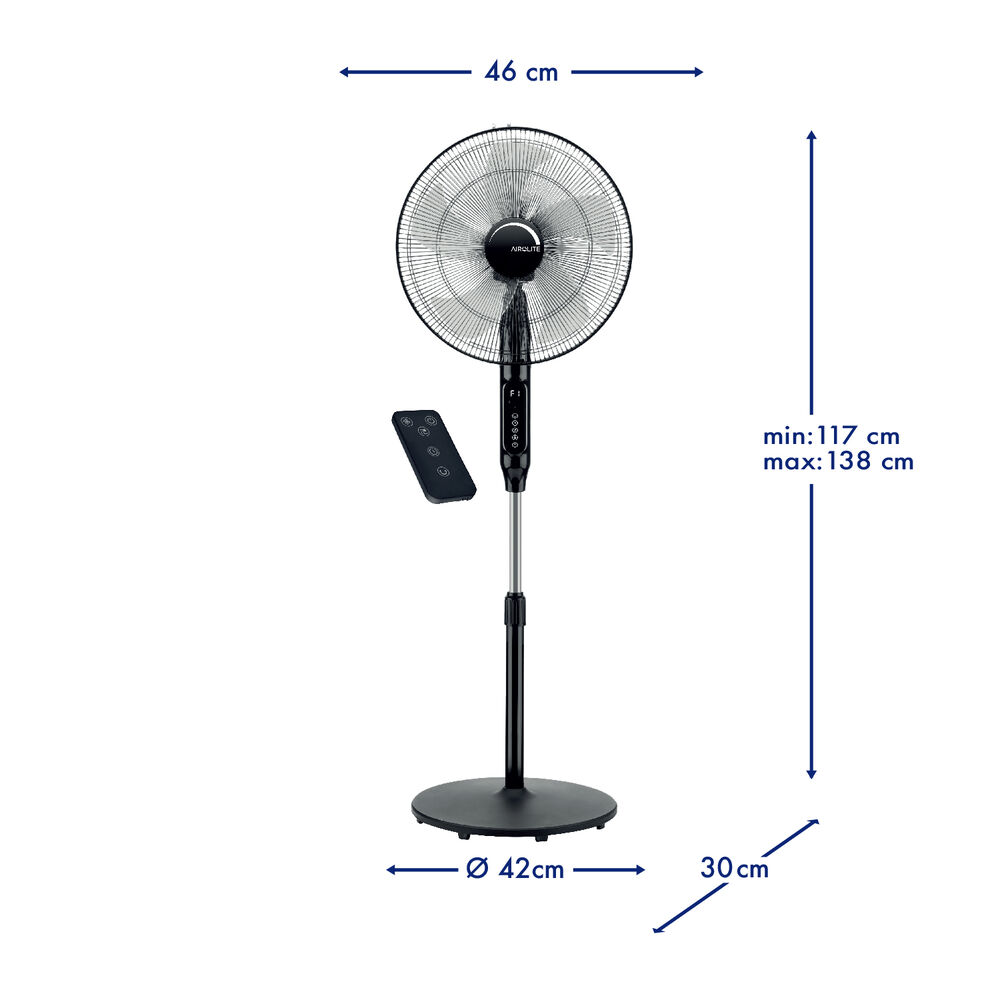 Ventilador Pedestal 16" V16p8r Black Airolite image number 3.0