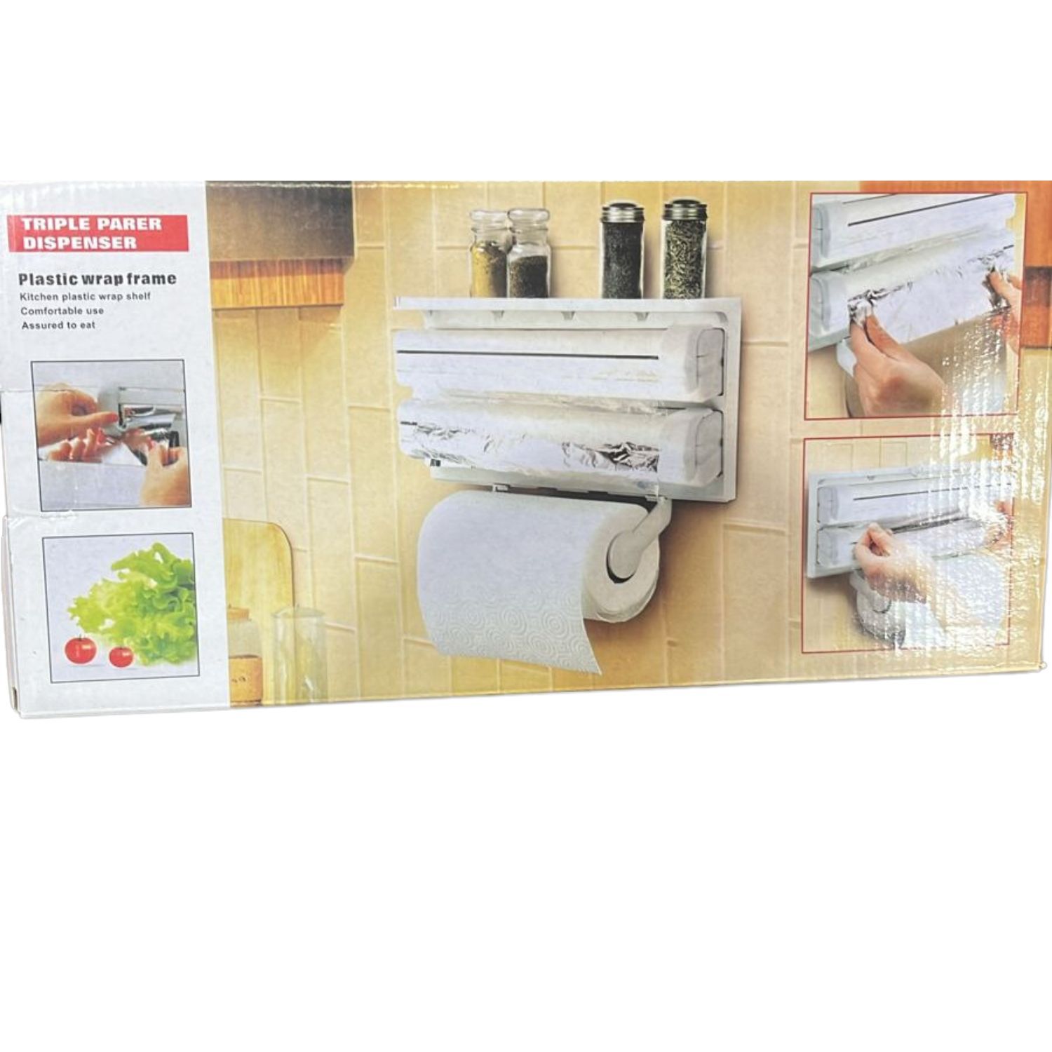 Dispensador Triple Porta Rollo Toalla Nova Cocina Alusa Film image number 2.0