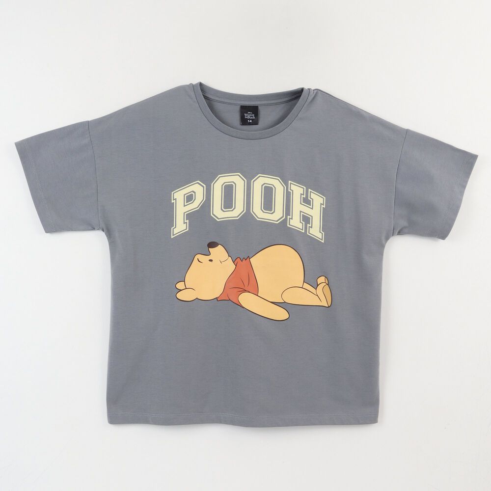 Polera Manga Corta Ni&ntilde;a Gris Winnie The Pooh Disney image number 0.0