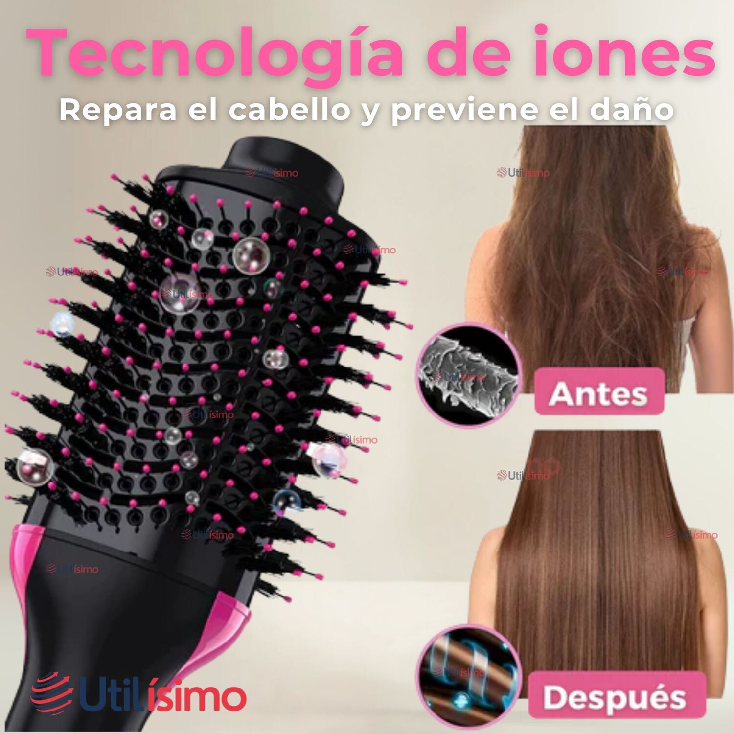 Cepillo Alisador Secador Hair Brush Pro3en1 image number 6.0