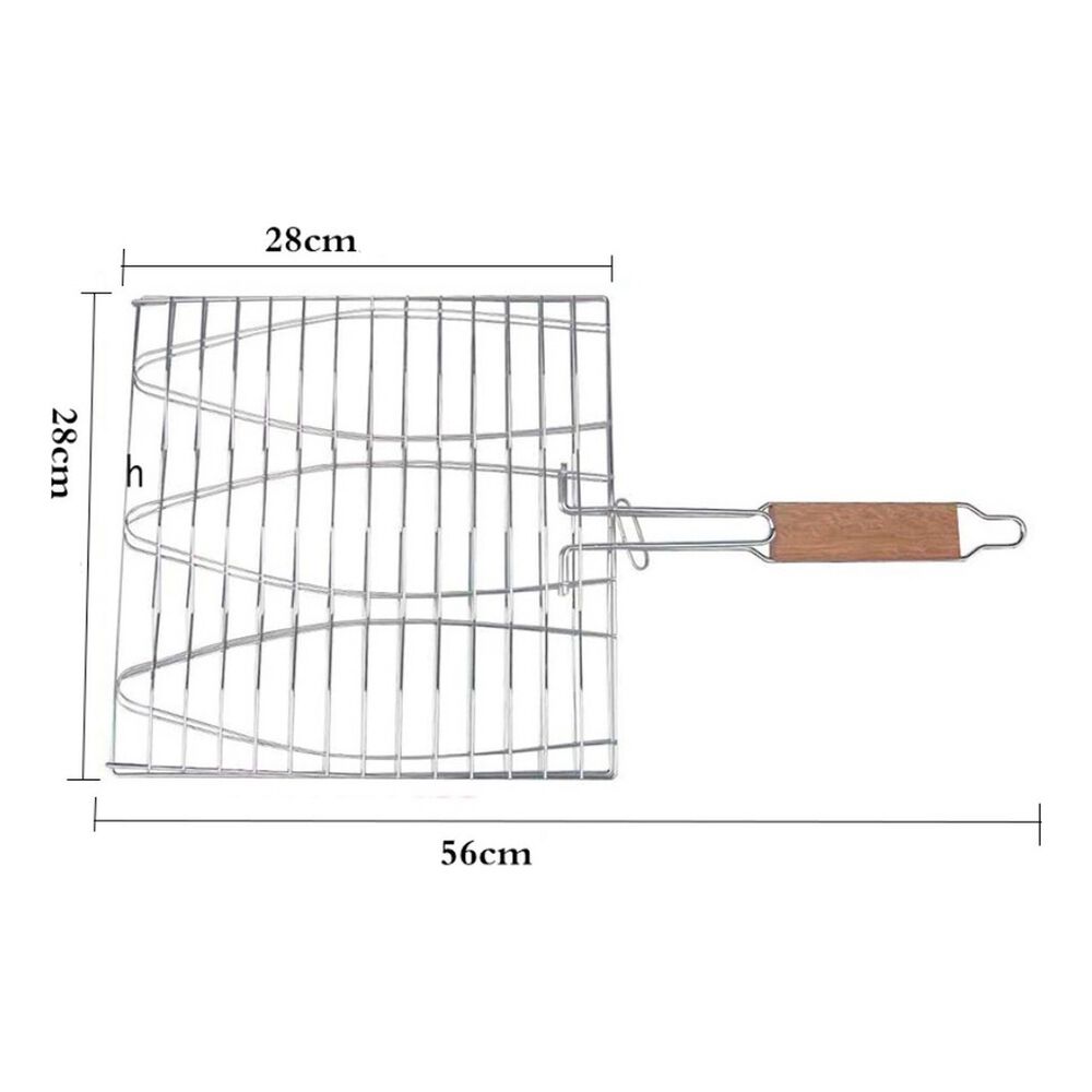 Parrilla Doble Rejilla Antiadherente Para Pescados Y Carnes image number 2.0