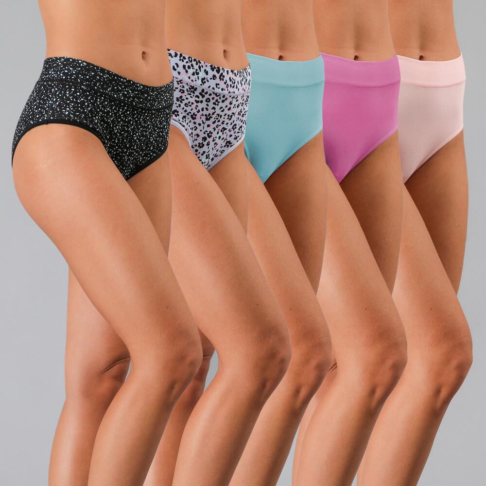 Pack X6 Hikini Algodon Print & Solid Flores image number 0.0