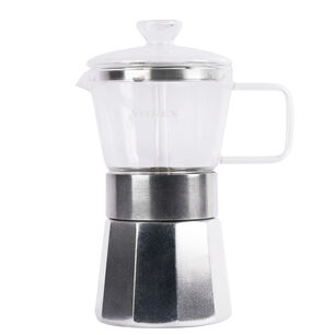 Cafetera Italiana Aluminio Vitrex Crystal 6 Tazas