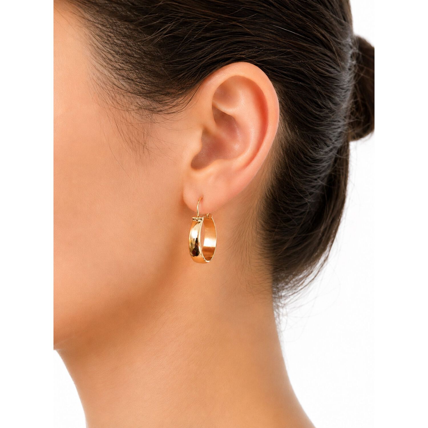 Aros Argolla Bote 2,7cm Largo N4 Oro 18k 3.10gr Mujer Regalo Dorado image number 3.0