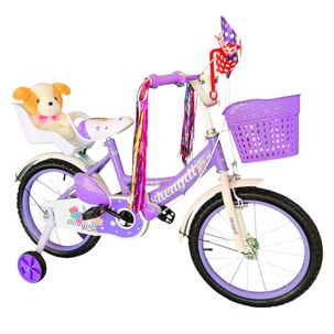 Bicicleta Aro 16 Infantil Con Peluchero Lila Shengdi