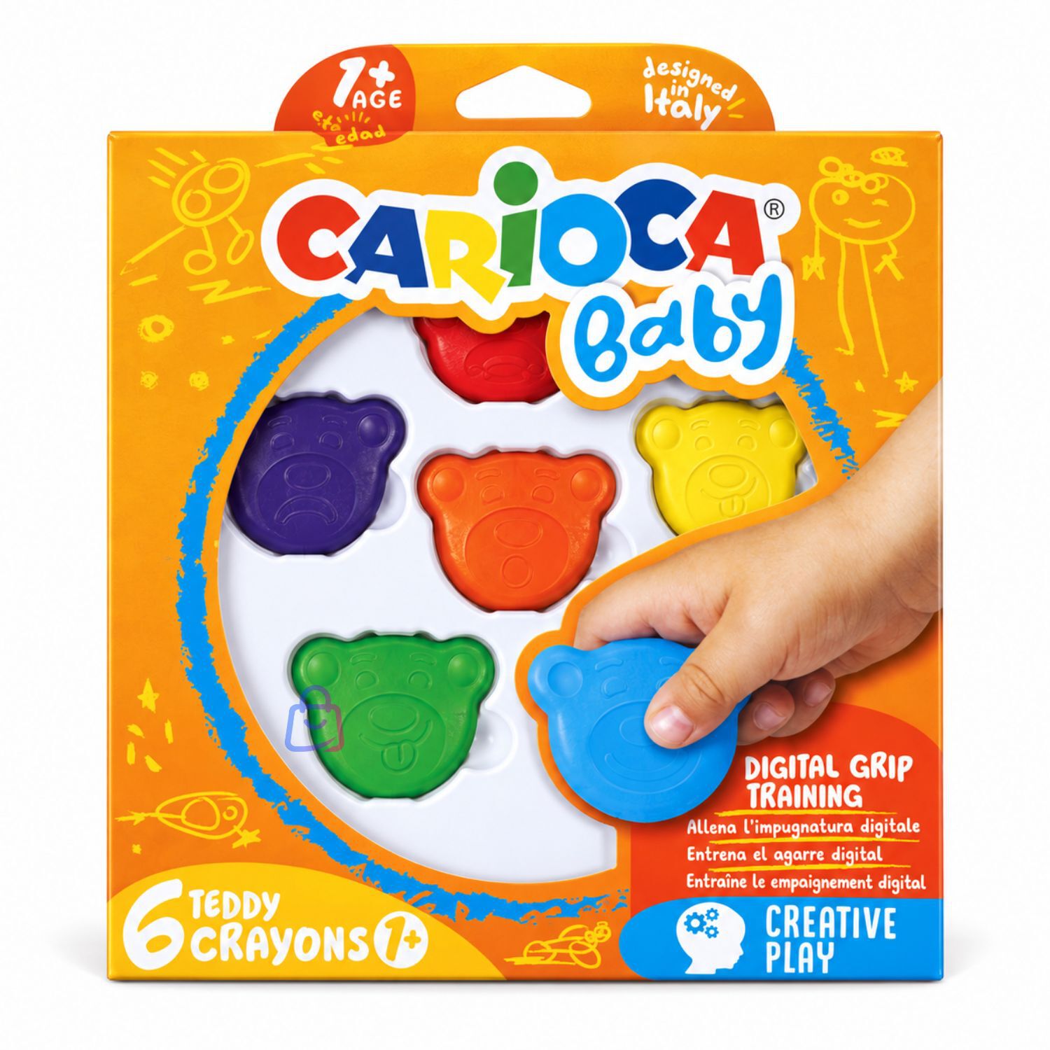 Crayones Carioca Baby Teddy 6 Colores Beb&eacute;s - Ps image number 3.0