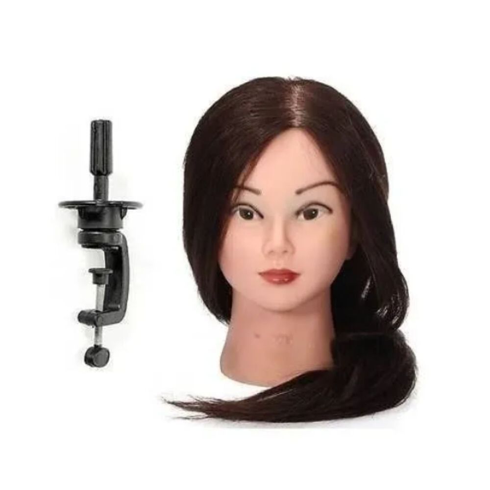 Cabeza T&eacute;cnica Peluquer&iacute;a Cabello 80%natural + 20%sint&eacute;tico + Soporte image number 0.0