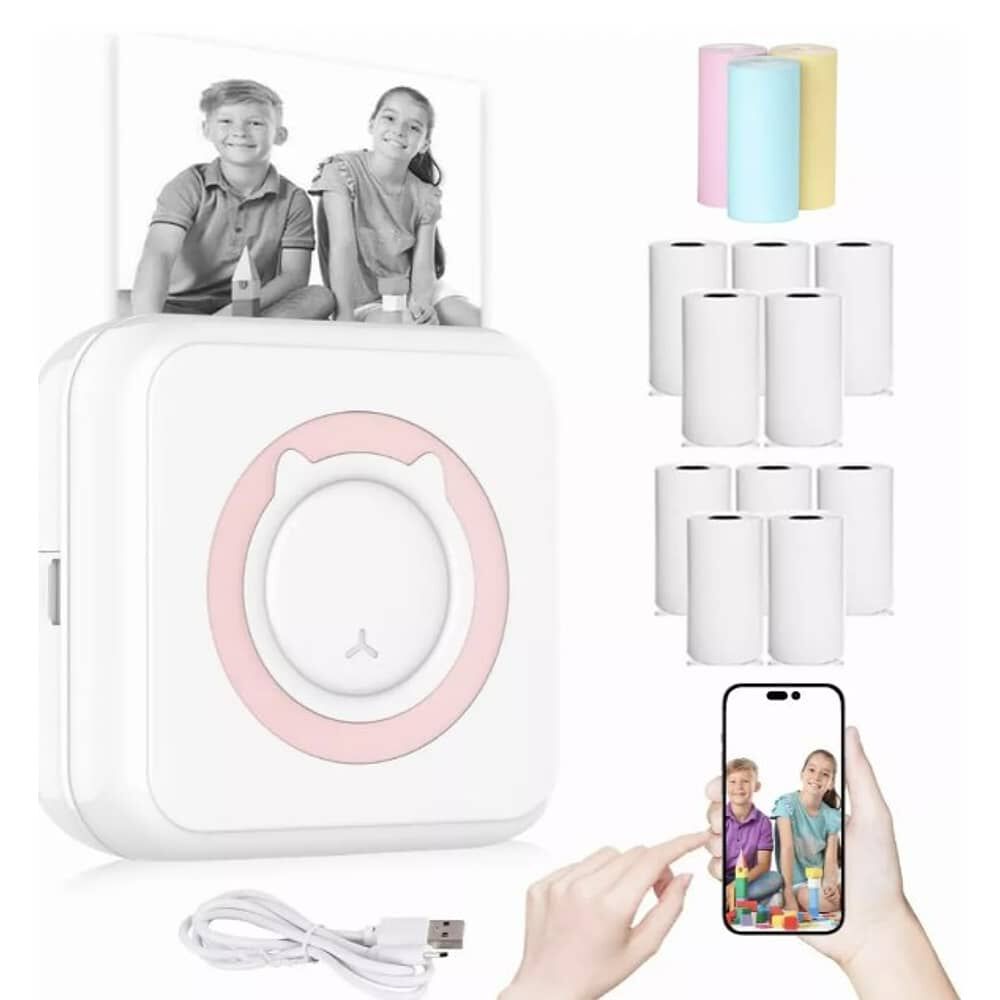 Mini Impresora T&eacute;rmica Port&aacute;til Bluetooth + 13 Roll Papel image number 0.0