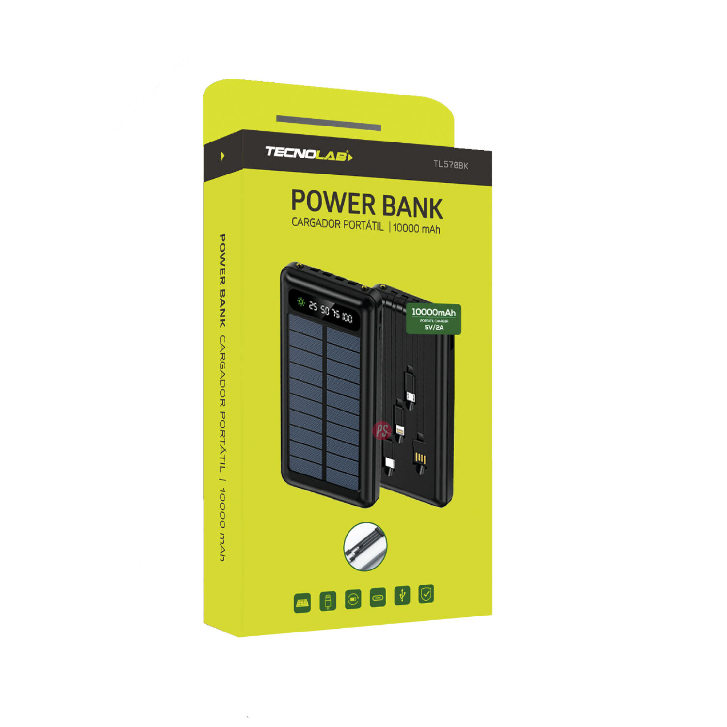 Power Bank Solar 10000mah Con Cable Carga Blanco - Ps image number 2.0