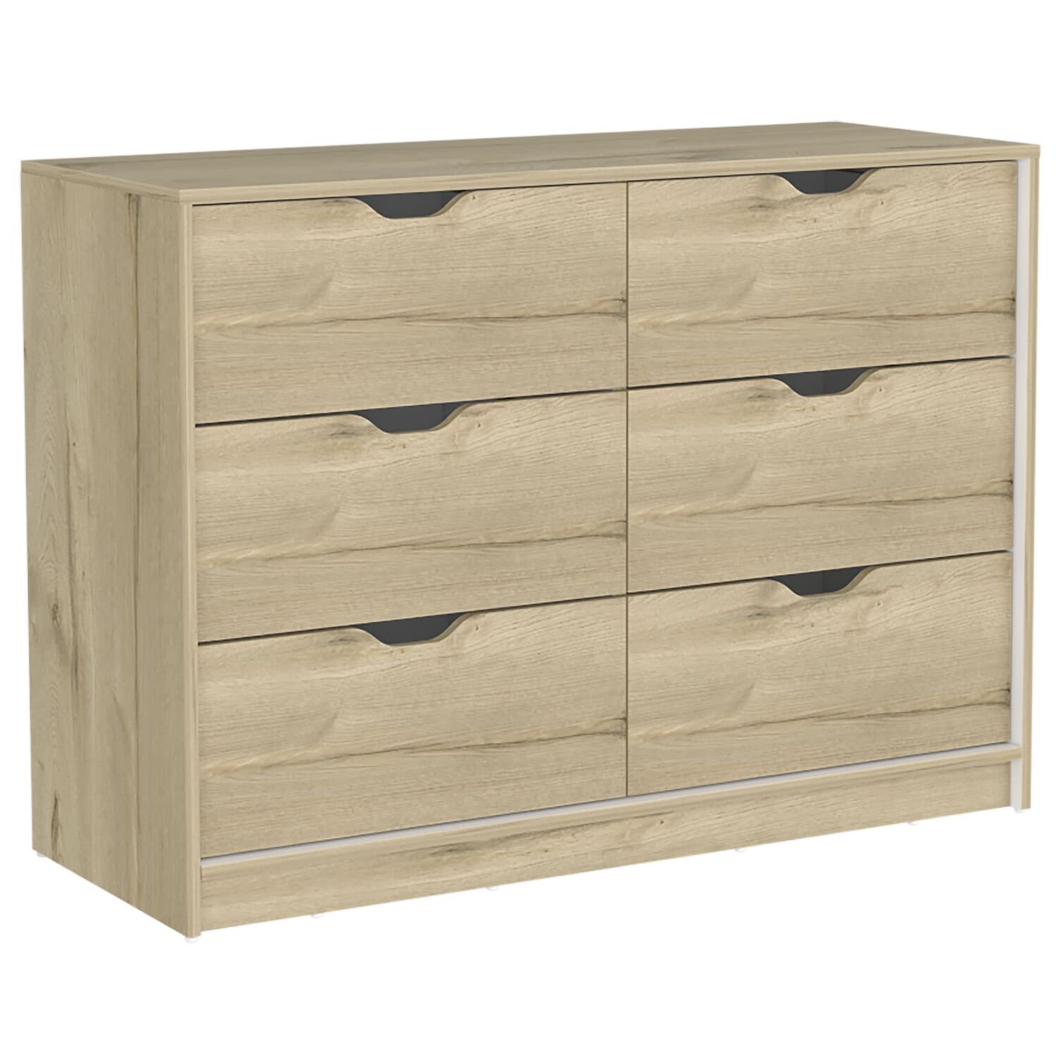 Mueble Comoda 4 Cajones 2 Puertas 77,6x107,1x41,6 Cm Caf&eacute; Claro image number 0.0