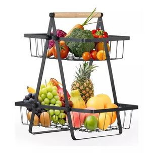 Organizador Cesta Cocina Multiuso Frutero 2 Niveles