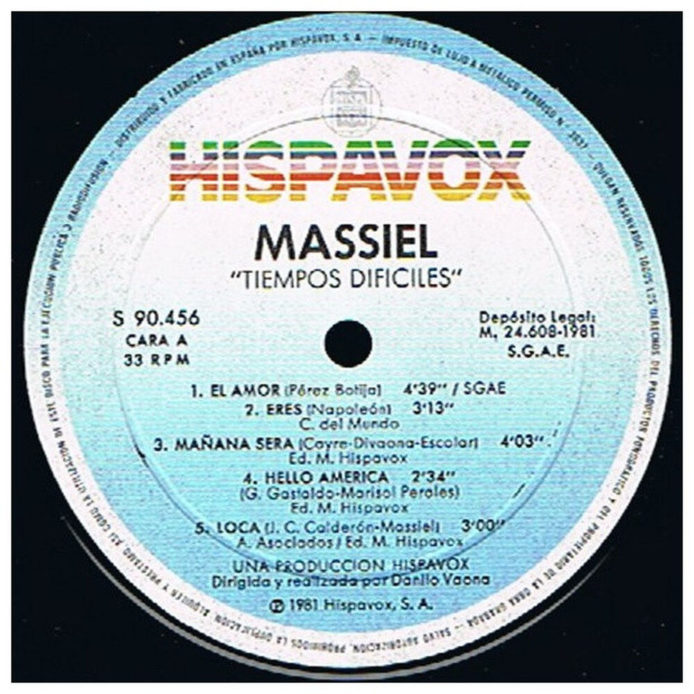 Massiel - Tiempos Dificiles | Vinilo Usado image number 1.0