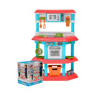 Cocina Juguete Plastica Celeste + Accesorios 51x22x75 Cms