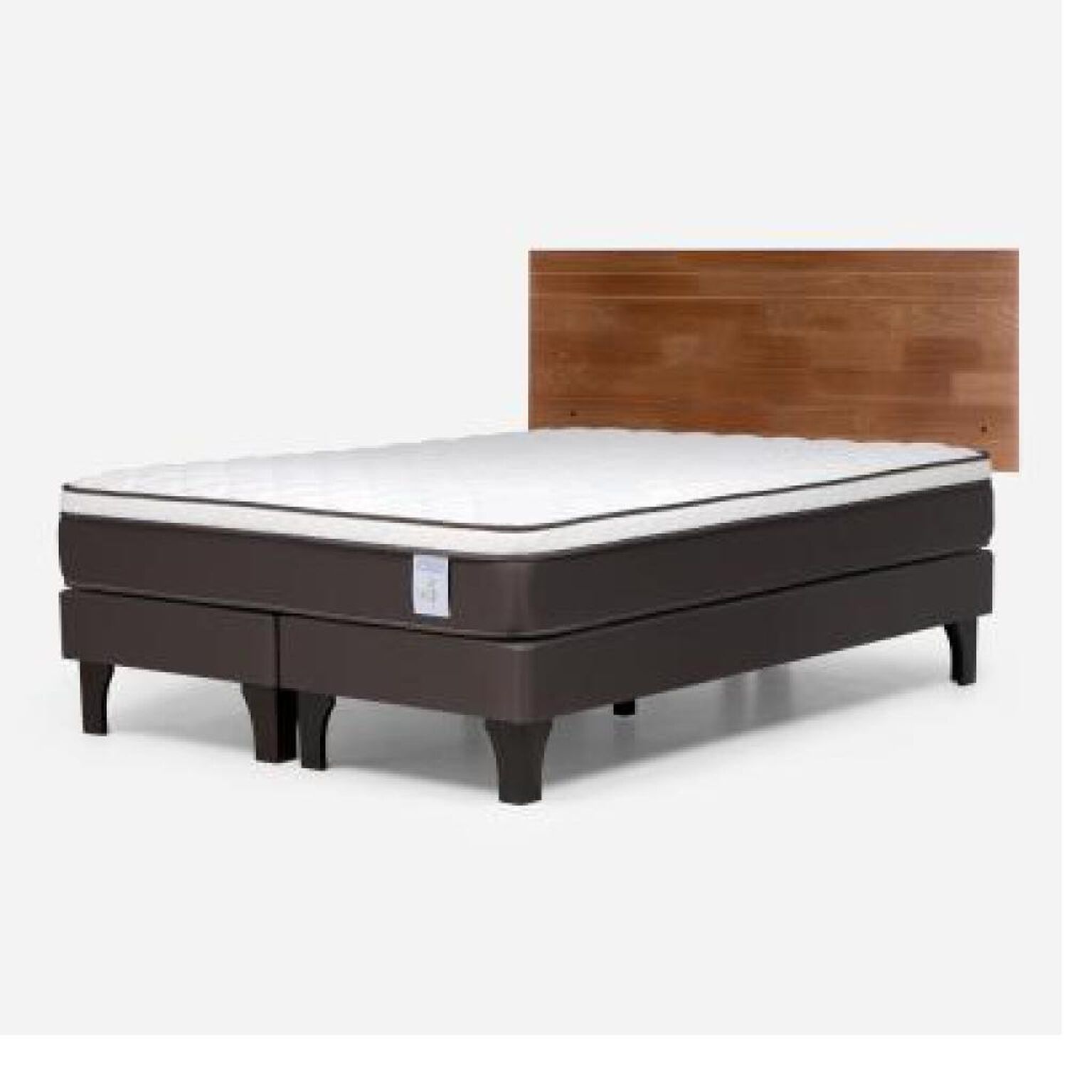 Cama Europea Rosen New Style 4 Plus / 2 Plazas / Base Dividida + Respaldo Tabor Caramelo image number 8.0