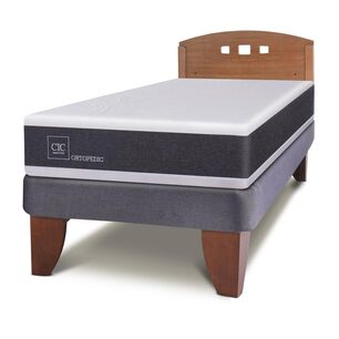 Cama Europea Cic New Ortopedic / 1.5 Plazas / Base Normal + Respaldo