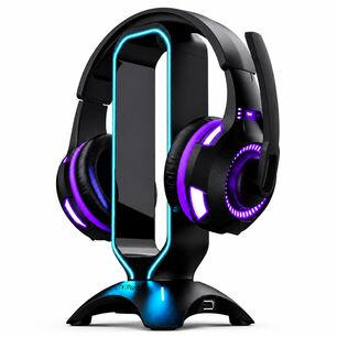 Soporte Stand Gamer Rgb Para Aud&iacute;fonos Trust Gxt 265 + Hub