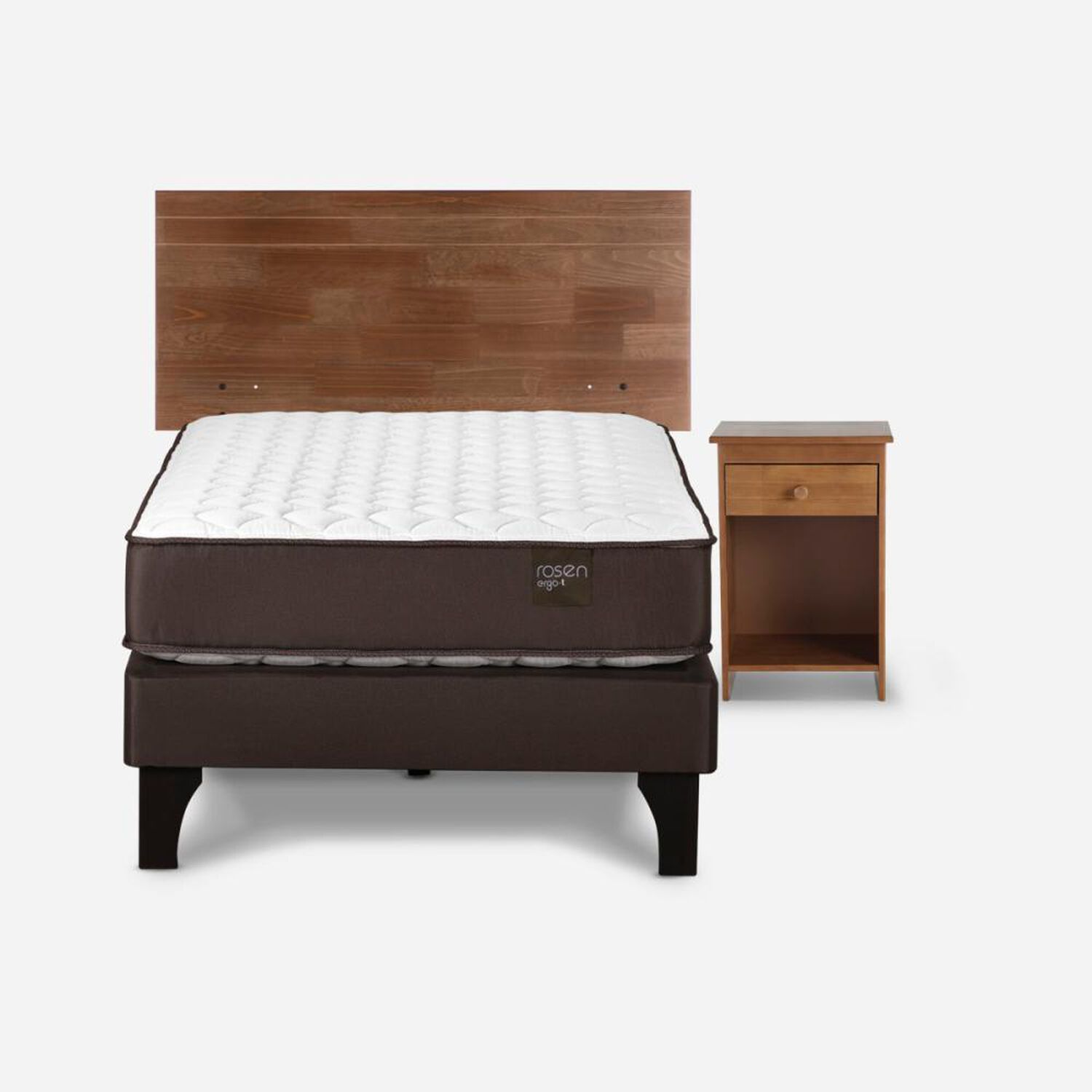 Cama Europea Rosen Ergo T / 1.5 Plazas / Base Normal + Set De Maderas Tabor Caramelo image number 3.0