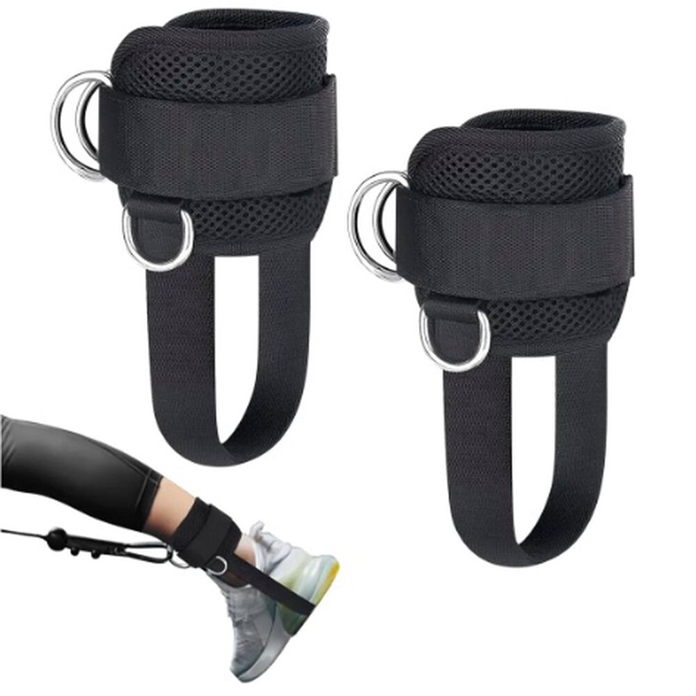 Pared Negra Tobilleras Para Polea Gym Gl&uacute;teos Banda Tensi&oacute;n image number 0.0