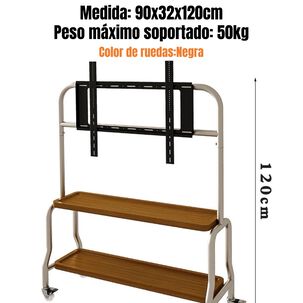 Soporte Tv Rack Pedestal 40-75 Ruedas Doble Almacenamiento