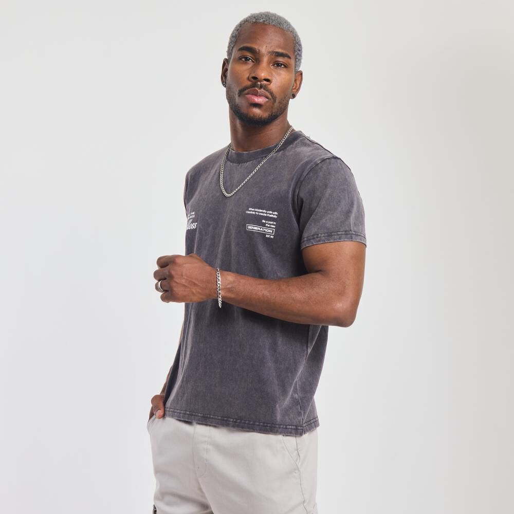 Polera Lisa Slim Manga Corta Cuello Redondo Hombre Rolly Go image number 2.0
