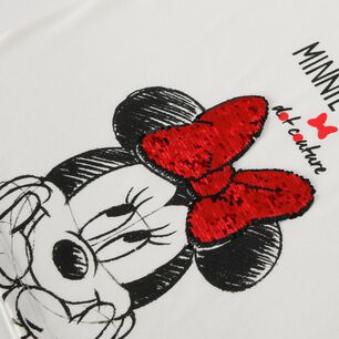 Polera Manga Larga Ni&ntilde;a Cara Minnie
