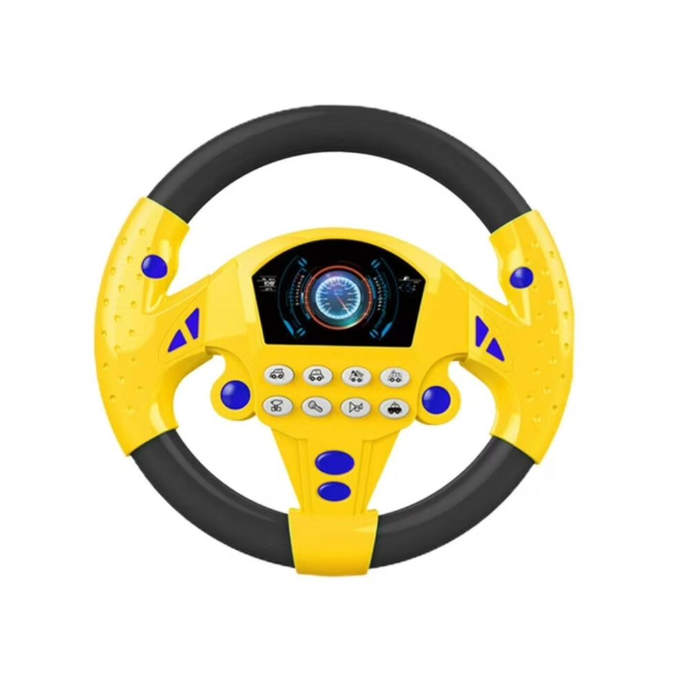 Juguete Volante Simulador De Auto Para Ni&ntilde;os Amarillo image number 0.0