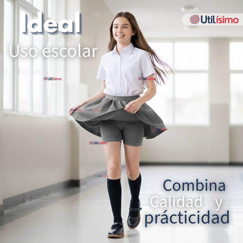 Pack 3 Calzas Cortas Escolar Pata Deportivas Ni&ntilde;a Color Gris image number 4.0