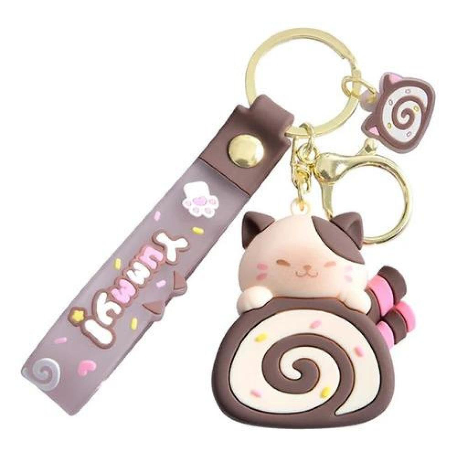Llavero Gatito Cake Roll Yummy Super Cute Kawaii Silicona image number 0.0