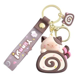 Llavero Gatito Cake Roll Yummy Super Cute Kawaii Silicona