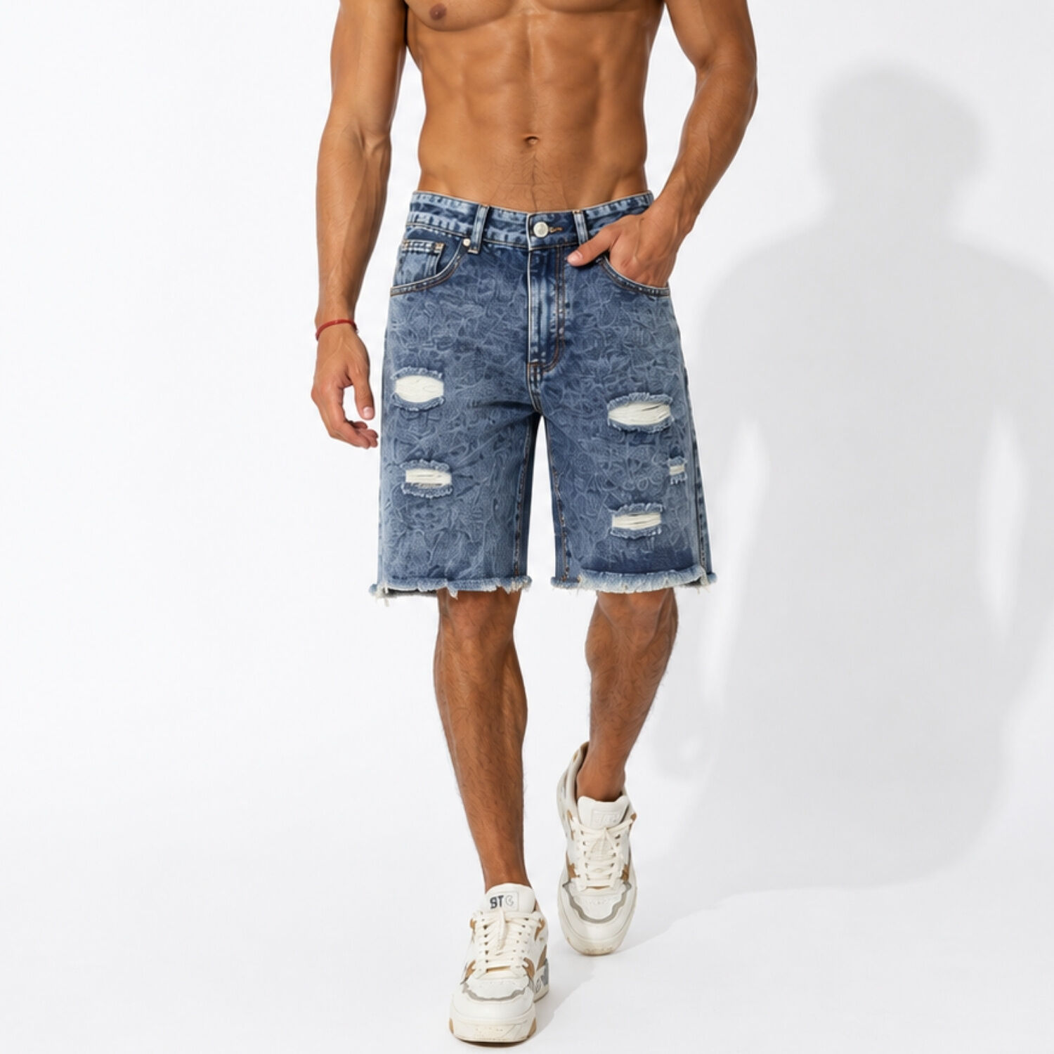 Short Jeans Hombre Super Destroyed