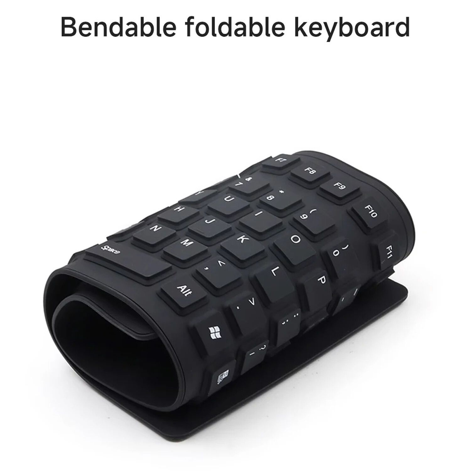Teclado Flexible Para Viajes Compacto Espacio Reducido Portable Impermeable De Silicona image number 7.0