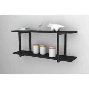Repisa Dise&ntilde;o Industrial 2 Tablas 90x20cm Negro Brasforma