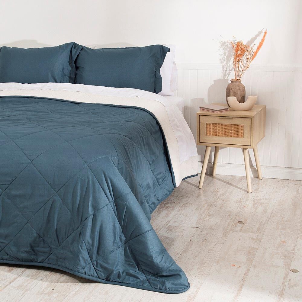 Plumon Emboss+sherpa 1.5 Plazas Azul image number 3.0