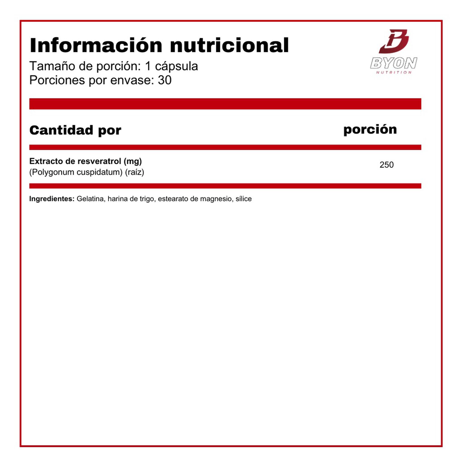 Resveratrol 250 Mg 30 C&aacute;psulas image number 1.0